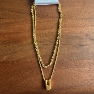 Madewell Gold Layered Necklace with Pendant